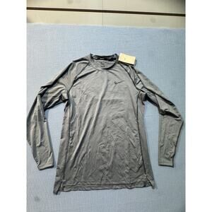 NIKE PRO DRI FIT Men Gray Tee Sz L Brand New